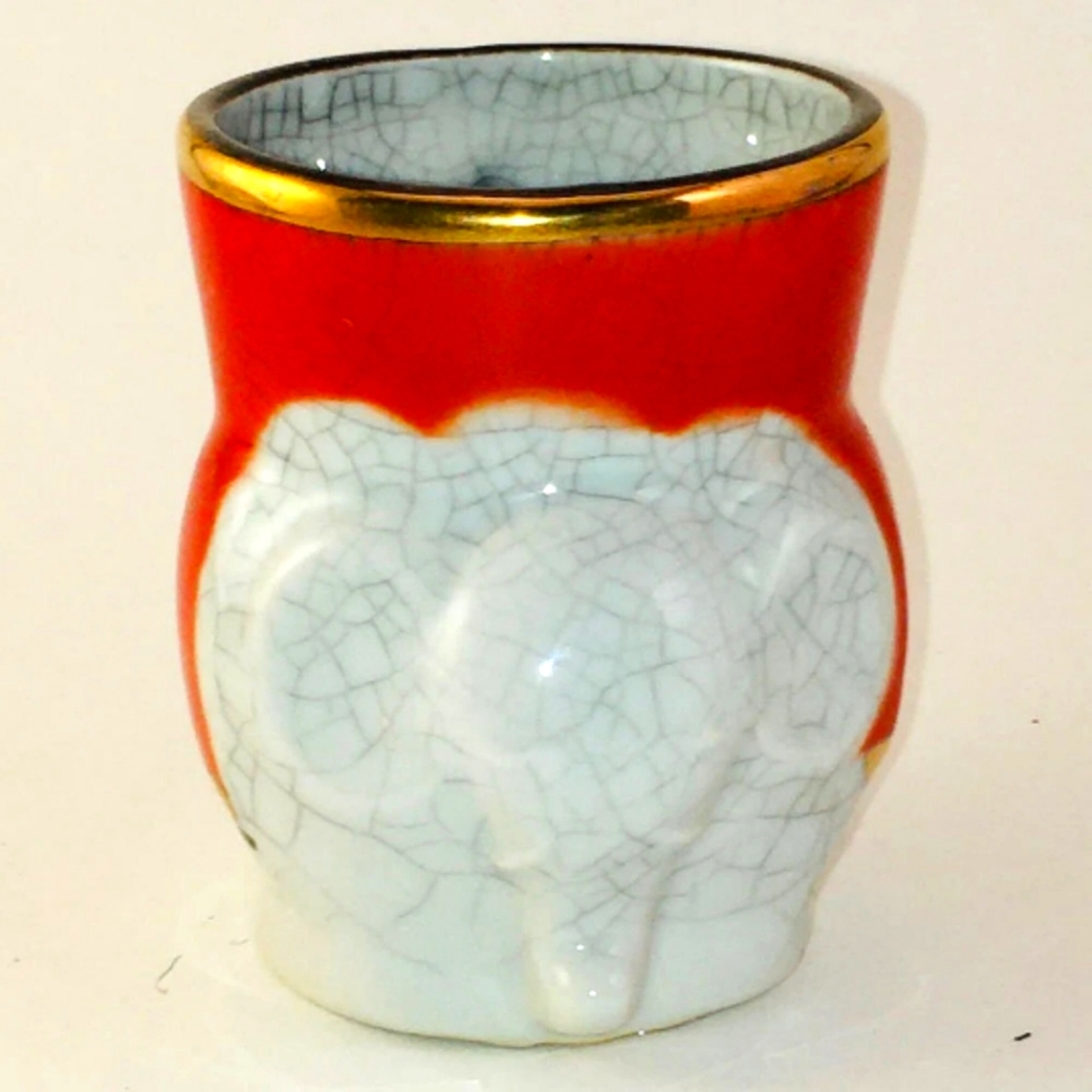 Fitz And Floyd Crackle Glazed Elephant Cup